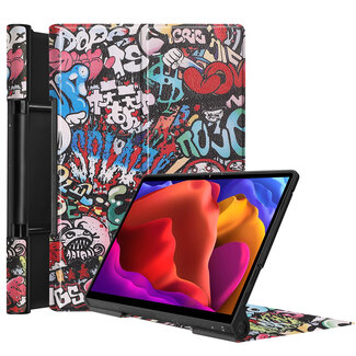 Case2go Lenovo Yoga Tab 13 (2021) Hoes - Tri-Fold Book Case - Graffiti