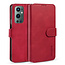 CaseMe CaseMe - OnePlus 9 Pro Hoesje - Met Magnetische Sluiting - Ming Serie - Leren Book Case - Rood