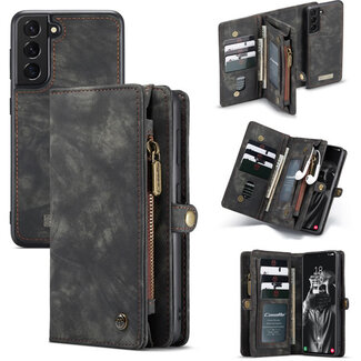 CaseMe CaseMe - Samsung Galaxy S21 FE Hoesje - 2 in 1 Book Case en Back Cover - Zwart