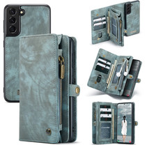 CaseMe - Samsung Galaxy S21 FE Hoesje - 2 in 1 Book Case en Back Cover - Blauw