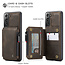 CaseMe - Samsung Galaxy S21 FE Hoesje - Back Cover - met RFID Pasjeshouder - Donker Bruin