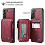 CaseMe - Samsung Galaxy S21 FE Hoesje - Back Cover - met RFID Pasjeshouder - Rood