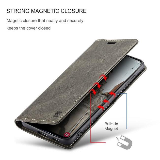 AutSpace - Samsung Galaxy S21 FE Hoesje - Wallet Book Case - Magneetsluiting - met RFID bescherming - Bruin