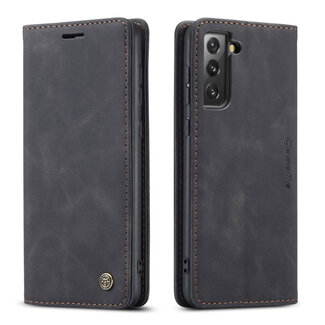 CaseMe CaseMe - Samsung Galaxy S21 FE Hoesje - Wallet Book Case - Magneetsluiting - Zwart