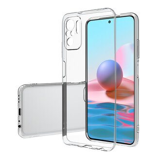 Case2go Xiaomi Redmi Note 10 Hoesje - Clear Soft Case - Siliconen Back Cover - Shock Proof TPU - Transparant