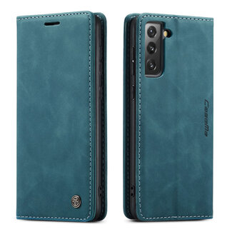 CaseMe CaseMe - Samsung Galaxy S21 FE Hoesje - Wallet Book Case - Magneetsluiting - Blauw