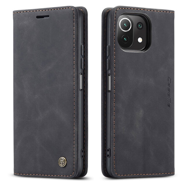 CaseMe - Xiaomi Mi 11 Lite Hoesje - Wallet Book Case - Magneetsluiting - Zwart