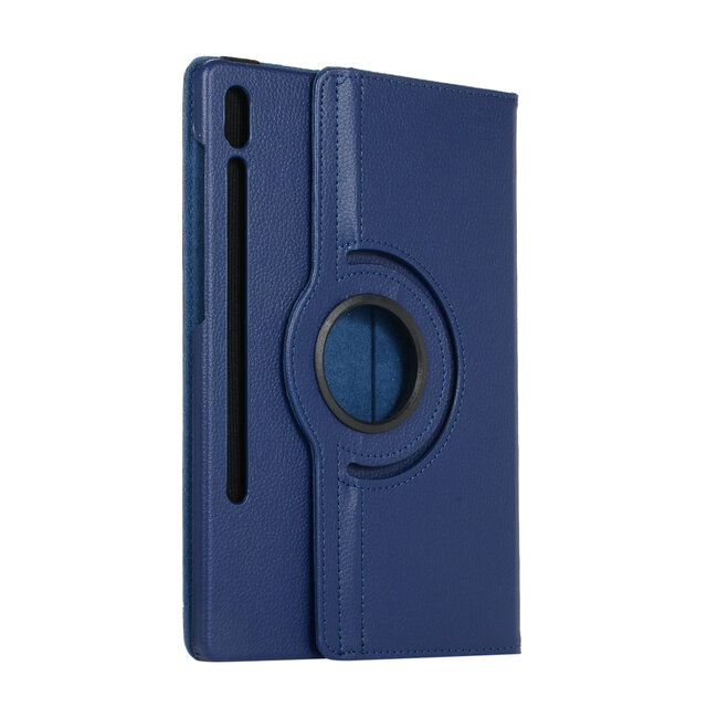 Case2go - Hoes voor de Samsung Galaxy Tab S7 (2020) - 360 Graden Draaibare Book Case Cover - 11 Inch - Donker Blauw