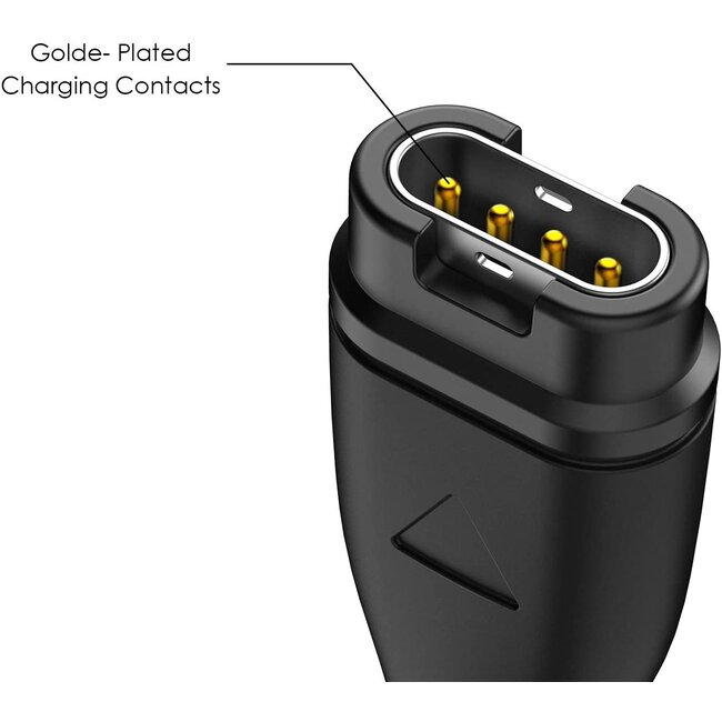 USB Type C - USB Type C - Garmin Oplaadkabel - 1 m - Compatibel met Garmin Fenix, Forerunner, Approach, Quatix, Vivoactive, Vivomove, Instinct, Venu - USB-oplaadkabel oplader - Zwart