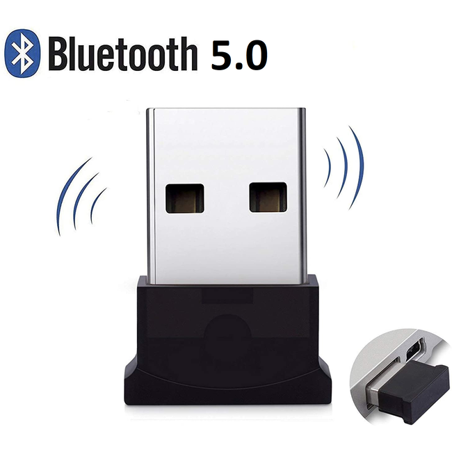 Bluetooth Adapter - USB Dongle - Bluetooth 5.0 - USB Stick - Plug and Play - Zwart