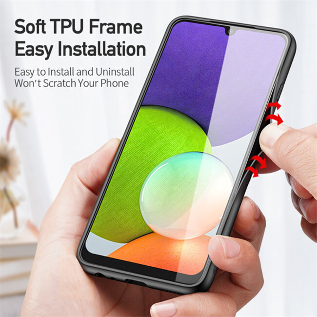 Samsung Galaxy A22 hoesje - Fino Series - Back Cover - Donker Groen