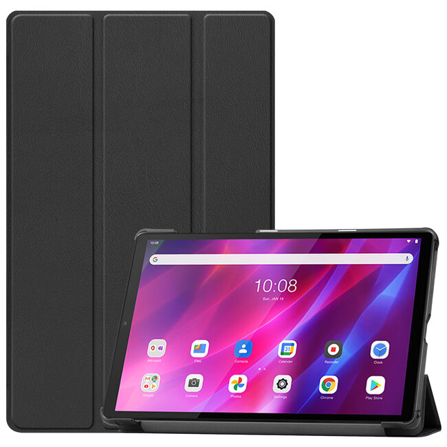 Case2go - Hoes voor de Lenovo Tab K10 10.3 Inch (2021) - Tri-Fold Book Case - Zwart