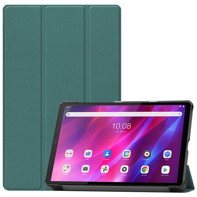 Case2go - Hoes voor de Lenovo Tab K10 10.3 Inch (2021) - Tri-Fold Book Case - Donker Groen