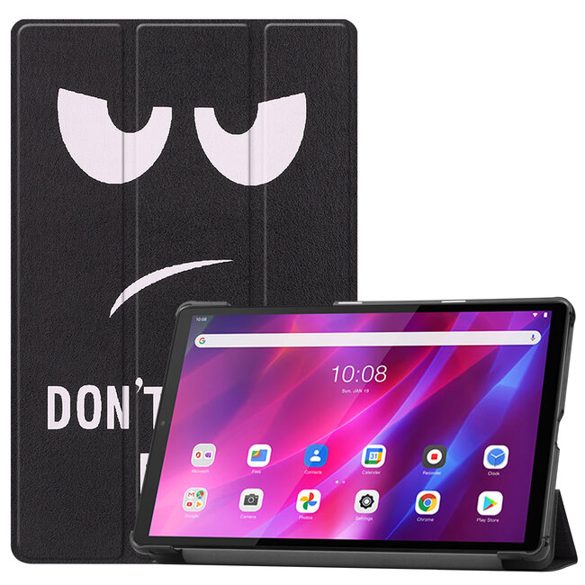 Case2go - Hoes voor de Lenovo Tab K10 10.3 Inch (2021) - Tri-Fold Book Case - Don't Touch Me