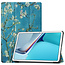 Case2go - Hoes voor de Huawei MatePad 11 Inch (2021) - Tri-Fold Book Case - Witte Bloesem