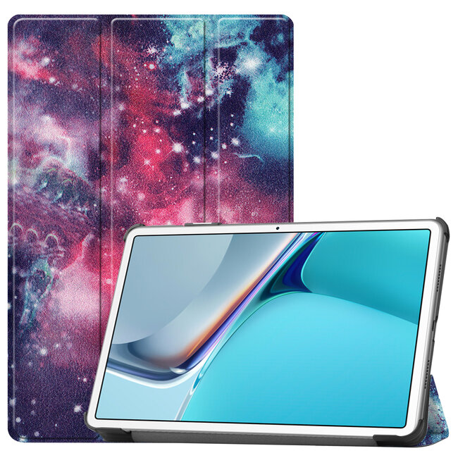 Case2go - Hoes voor de Huawei MatePad 11 Inch (2021) - Tri-Fold Book Case - Galaxy