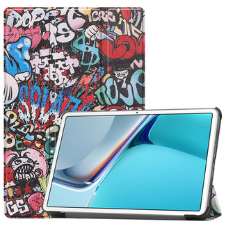 Case2go Huawei MatePad 11 Inch (2021) Hoes - Tri-Fold Book Case - Graffiti