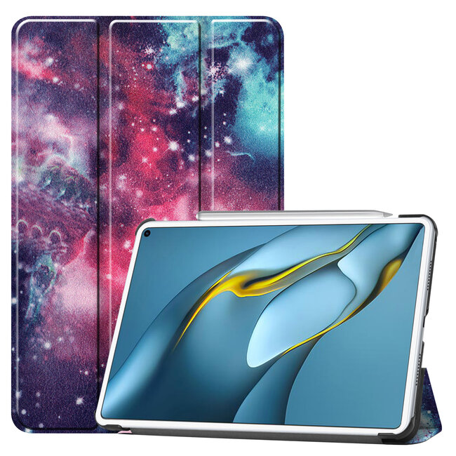 Case2go - Hoes voor de Huawei MatePad Pro 10.8 (2021) - Tri-Fold Book Case - Galaxy