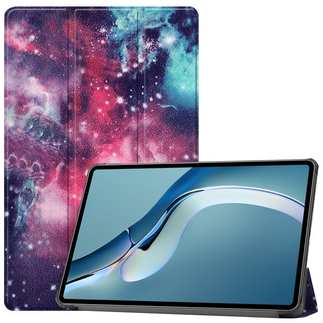 Case2go - Hoes voor de Huawei MatePad Pro 12.6 (2021) - Tri-Fold Book Case - Galaxy