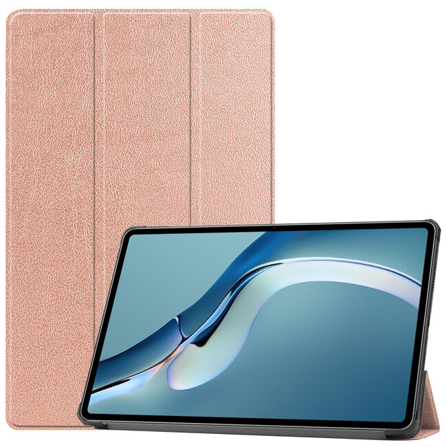 Case2go - Hoes voor de Huawei MatePad Pro 12.6 (2021) - Tri-Fold Book Case - Rosé-Goud