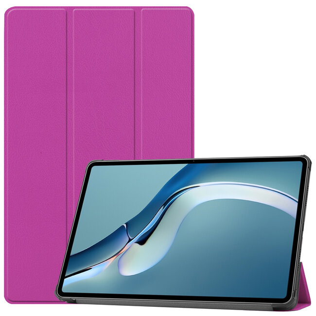 Case2go - Hoes voor de Huawei MatePad Pro 12.6 (2021) - Tri-Fold Book Case - Paars