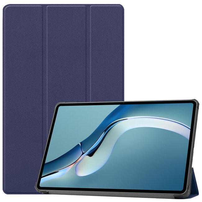 Case2go - Hoes voor de Huawei MatePad Pro 12.6 (2021) - Tri-Fold Book Case - Donker Blauw