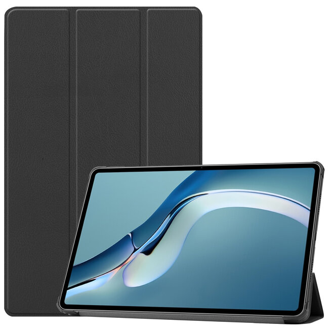 Case2go - Hoes voor de Huawei MatePad Pro 12.6 (2021) - Tri-Fold Book Case - Zwart