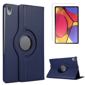 Case2go Lenovo Tab P11 Pro Hoes - Draaibare Book Case + Screenprotector - 11.5 inch - Donker Blauw