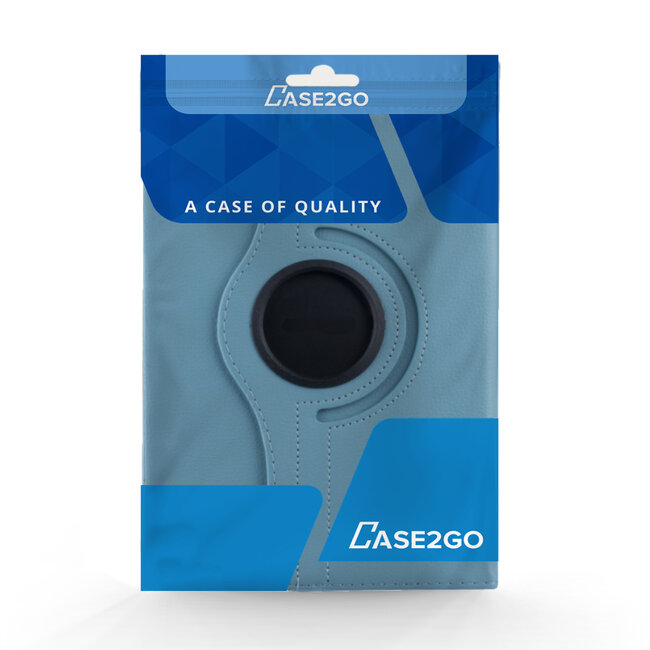Case2go - Hoes voor de Samsung Galaxy Tab S7 Plus (2020) - Draaibare Book Case + Screenprotector - 12.4 Inch - Licht Blauw