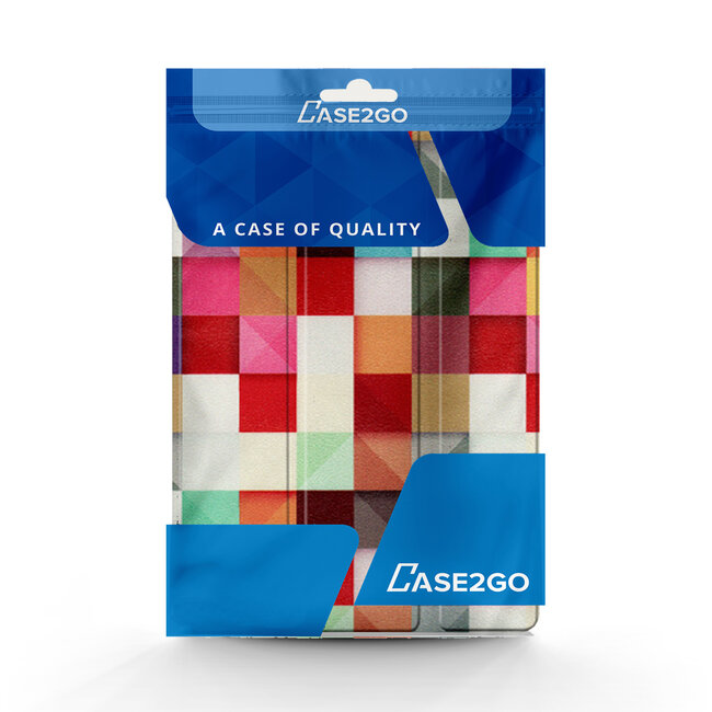 Case2go - Hoes voor de Samsung Galaxy Tab A7 (2020) - Tri-Fold Book Case - Blocks