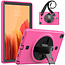 Case2go - Hoes voor Samsung Galaxy Tab A7 10.4 (2020) - Hand Strap Armor - Rugged Case met schouderband - Magenta