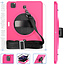 Case2go - iPad Air 2020 Hoes - Hand Strap Armor - Rugged Case met schouderband - 10.9 Inch - Magenta