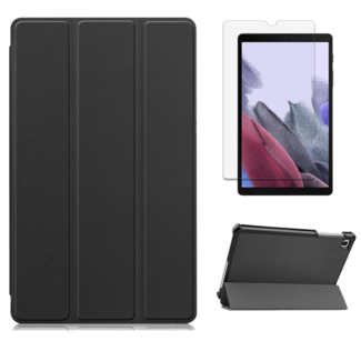 Case2go Samsung Galaxy Tab A7 Lite (2021) hoes - Tri-Fold Book Case + Screenprotector - Zwart