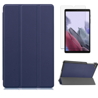 Case2go Samsung Galaxy Tab A7 Lite (2021) hoes - Tri-Fold Book Case + Screenprotector - Donker Blauw