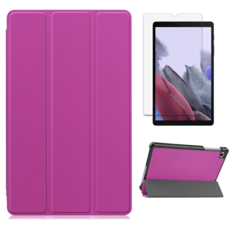 Case2go Samsung Galaxy Tab A7 Lite (2021) hoes - Tri-Fold Book Case + Screenprotector - Paars