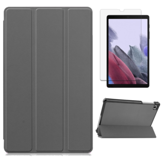 Case2go Samsung Galaxy Tab A7 Lite (2021) hoes - Tri-Fold Book Case + Screenprotector - Grijs