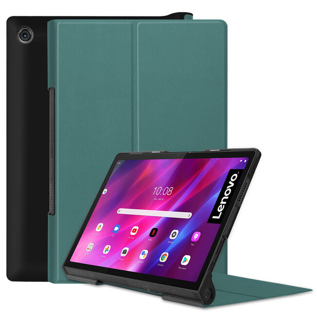 Case2go - Hoes voor de Lenovo Yoga Tab 11  (2021) - Tri-Fold Book Case - Donker Groen