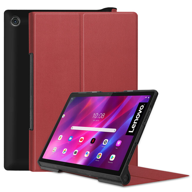 Case2go - Hoes voor de Lenovo Yoga Tab 11  (2021) - Tri-Fold Book Case - Donker Rood