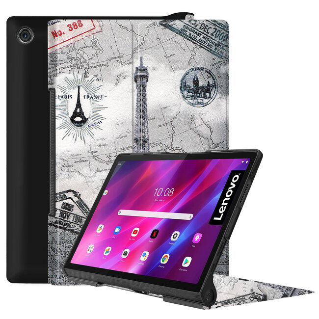 Case2go - Hoes voor de Lenovo Yoga Tab 11  (2021) - Tri-Fold Book Case - Eiffeltoren