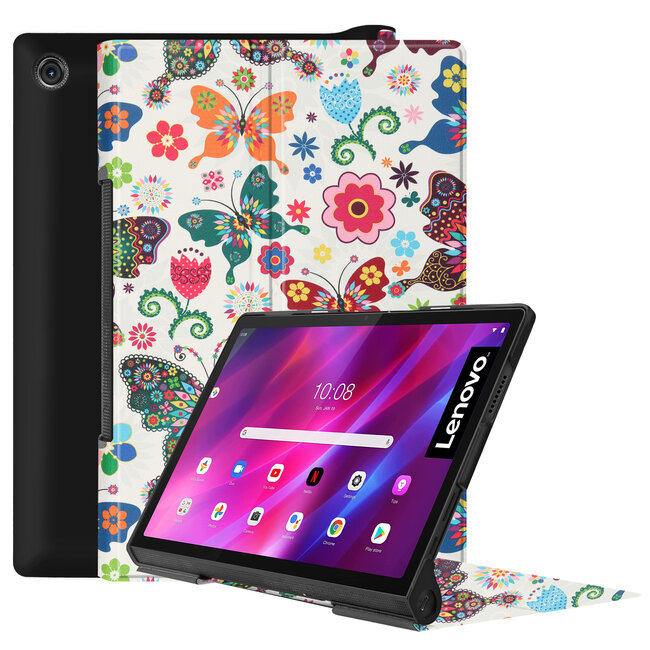 Case2go - Hoes voor de Lenovo Yoga Tab 11  (2021) - Tri-Fold Book Case - Vlinders