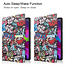 Case2go - Case for Lenovo Yoga Tab 11  (2021) - Slim Tri-Fold Book Case - Lightweight Smart Cover -  Graffiti