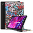 Case2go - Case for Lenovo Yoga Tab 11  (2021) - Slim Tri-Fold Book Case - Lightweight Smart Cover -  Graffiti