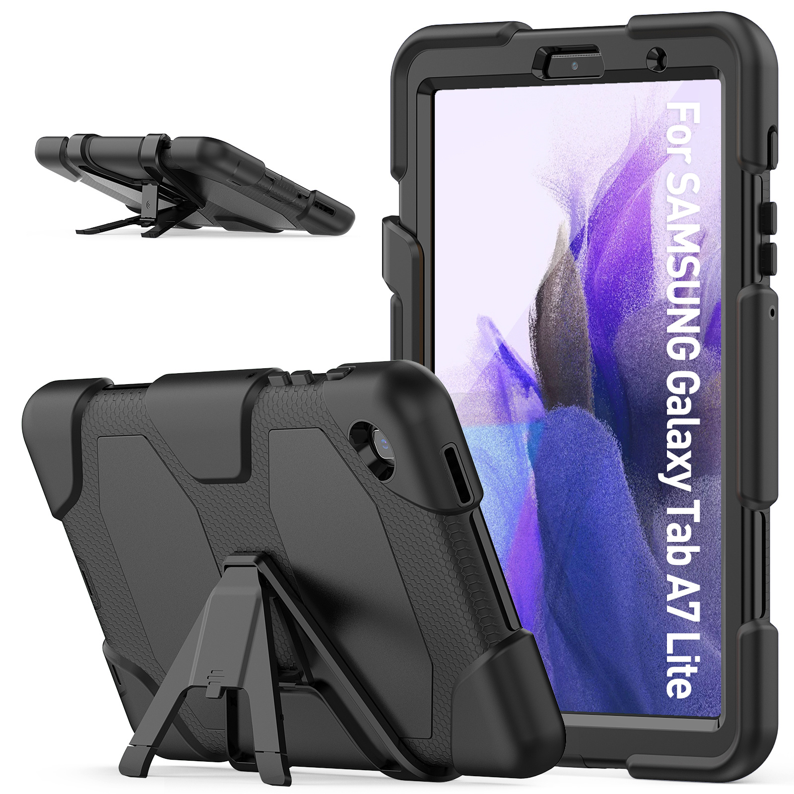 Samsung Galaxy Tab A7 Lite Hoes - Extreme Armor Case - Zwart afbeelding