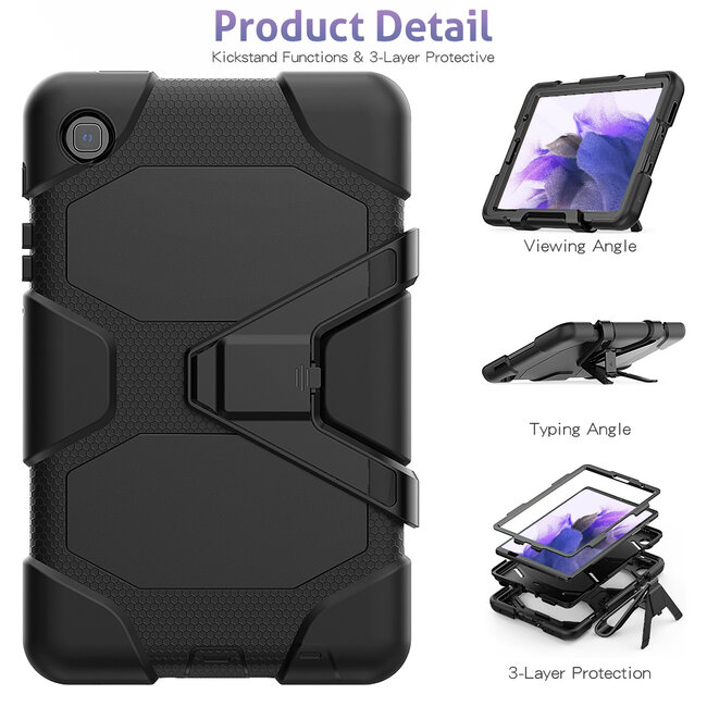 Case2go - Hoes voor Samsung Galaxy Tab A7 Lite - Extreme Armor Case - Zwart