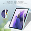 Case2go - Samsung Galaxy Tab S7 FE Hoes - Tri-Fold Transparante Cover - Met Pencil Houder - Licht Blauw