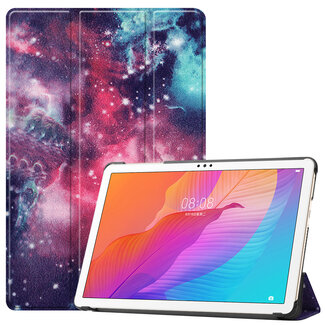 Case2go Huawei MatePad T 10S  (10.1 Inch) Hoes - Tri-Fold Book Case - Galaxy