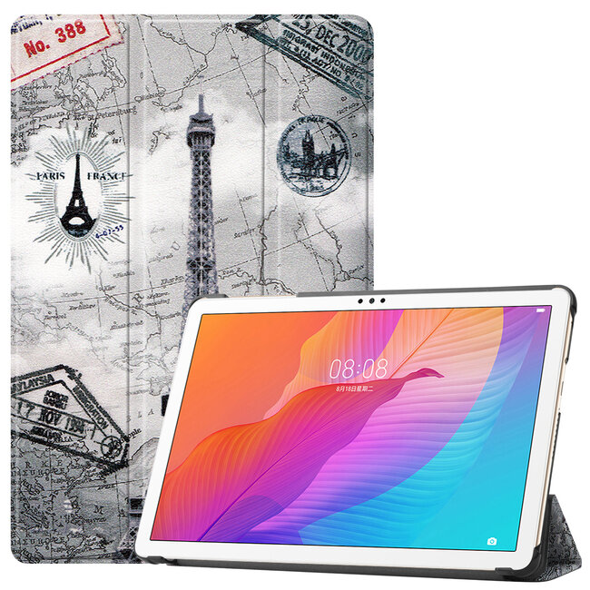 Case2go - Hoes voor de Huawei MatePad T 10S  (10.1 Inch) Hoes - Tri-Fold Book Case - Eiffeltoren