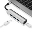 Case2go - USB Splitter - USB Hub 3.0 - 4 Poorten - USB-C aansluiting - Aluminium - Zilver