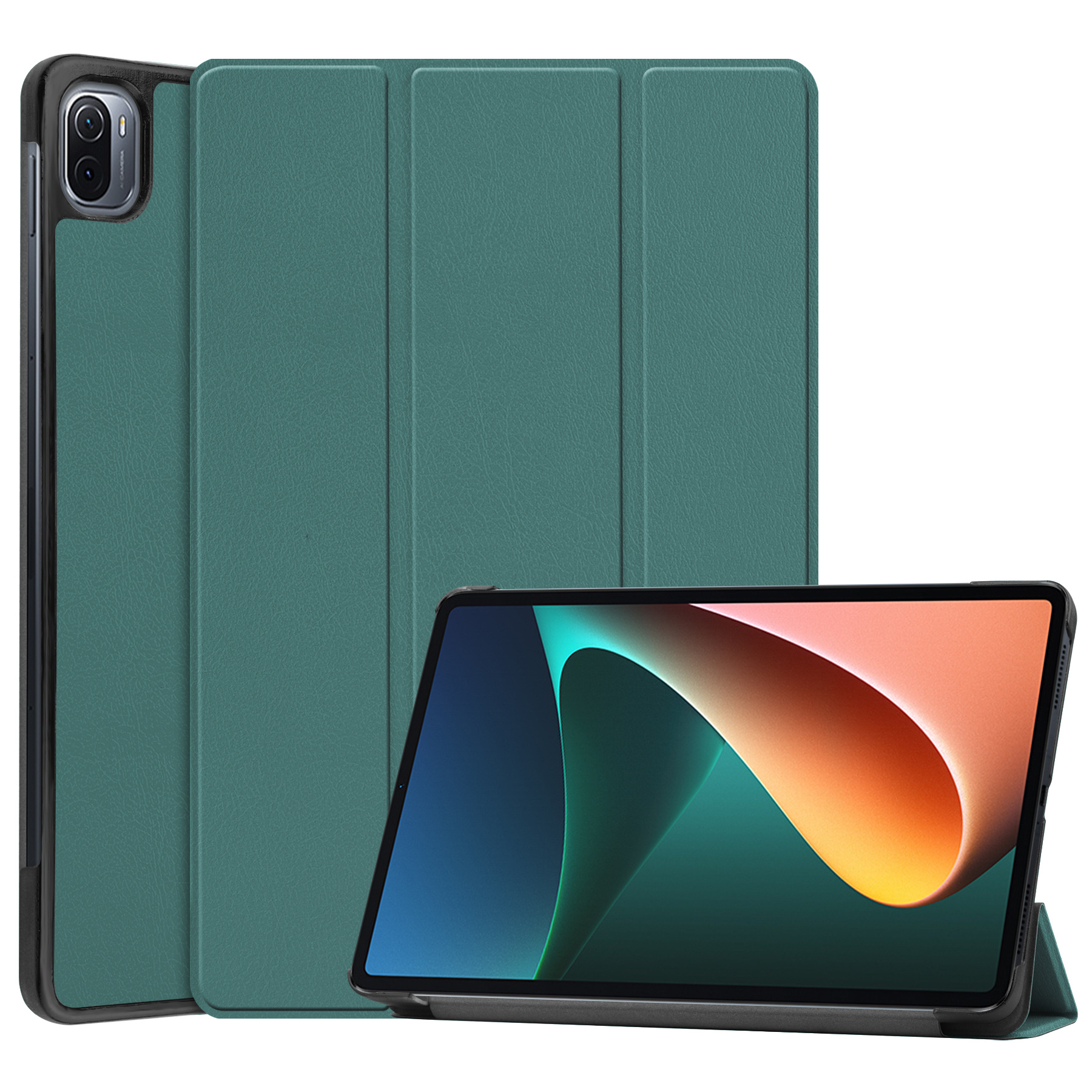 Xiaomi Mi Pad 5 / 5 Pro Hoes - Tri-Fold Book Case - Groen afbeelding