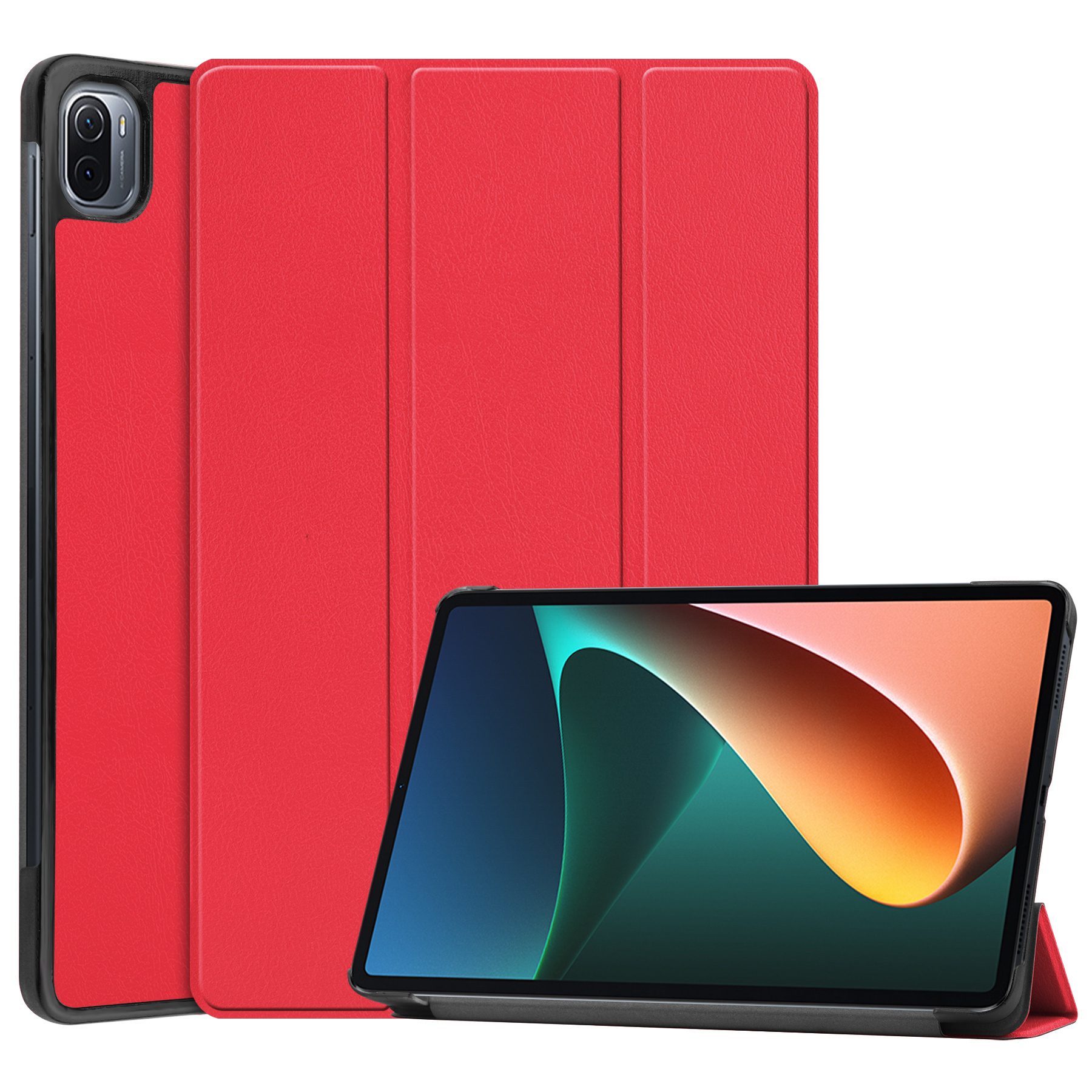 Xiaomi Mi Pad 5 / 5 Pro Hoes - Tri-Fold Book Case - Rood afbeelding
